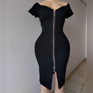 Haute Monde black dress gold zipper size XL